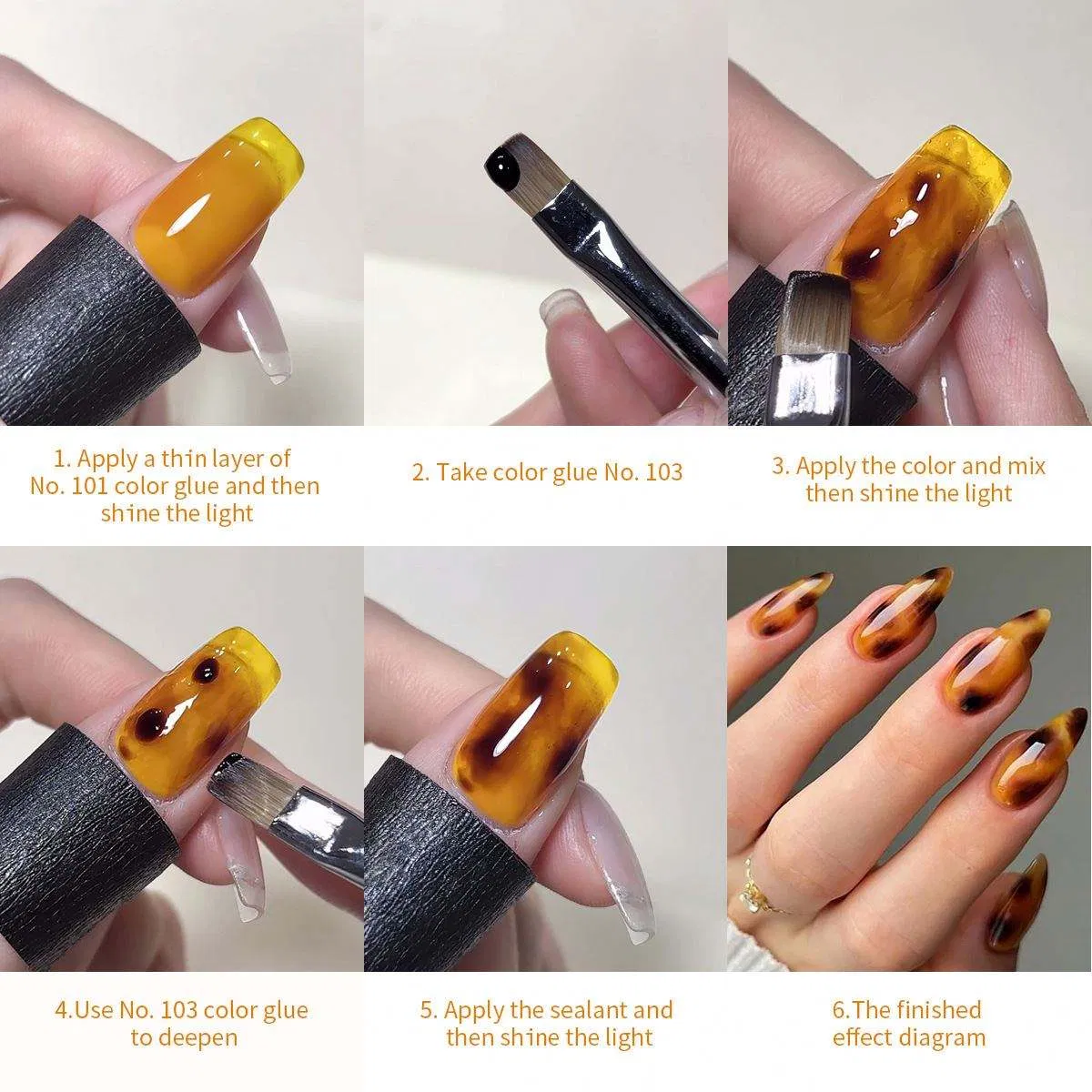 Amber Series UV Gel Polish 15ml Gel Polish Transparent Caramel Brown