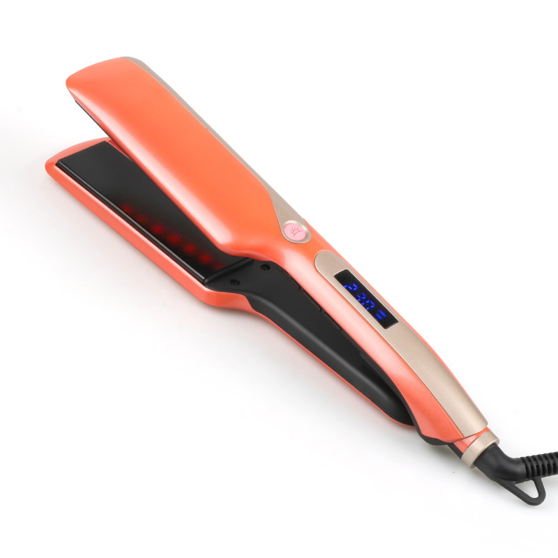 LCD Hair Straightener with Infrared Red Light Professional Ceramic Flat Iron Free Custom Private Label Service