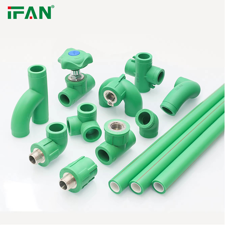Ifan Professional Supply Green PPR Pipe Fitting New Design DIN 8077/8078 20-63mm PPR Plumbing Fittings in Iraq
