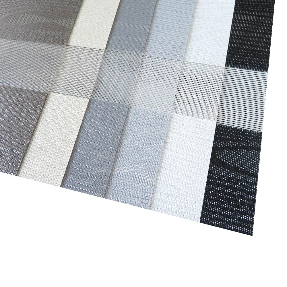 Motorized Blackout Day and Night Roller Waterproof Commercial/Residential Blinds Automated Window Sunshade Zebra Fabric