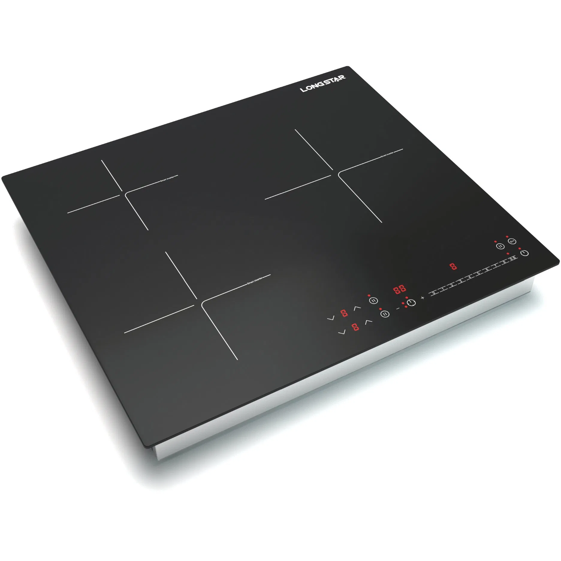 Euroka Glass Metal Housing Inlaid Style 3 Burners Electric Induction Cooker+Infrared Cooker
