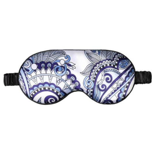 Wholesale Custom Printed Logo OEM Silk Satin Sleep Eye Mask Travel Night Sleeping Eye Mask