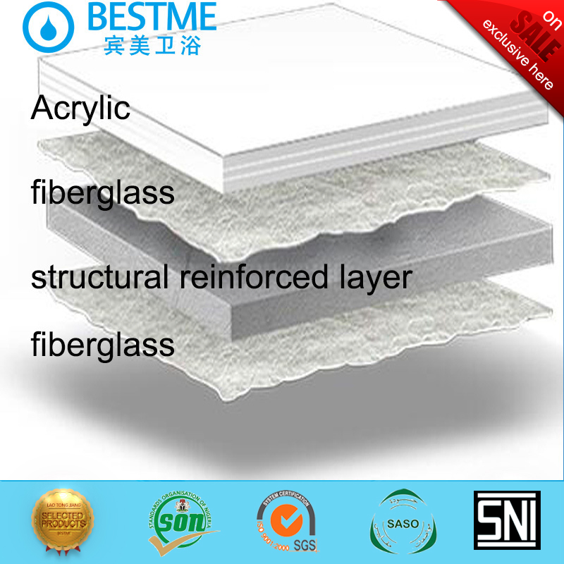 Угловая встроенная гидромассажная ванна Foshan Ariel (BT-A1035)