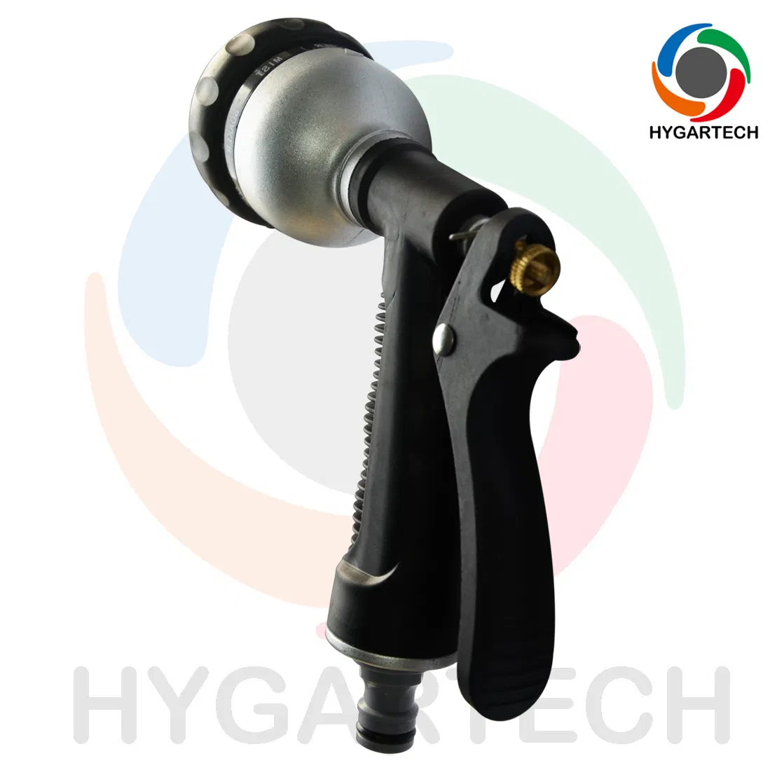 Metal Garden Hose Spray Nozzle with Soft Grid Holder and 8-Function Nozzle