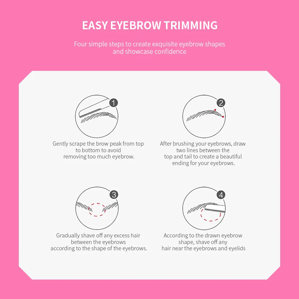 Stainless Steel Blade Heart Shape Facial Body Beard Razor Brow Eyebrow Face Hair Trimmer with Cover