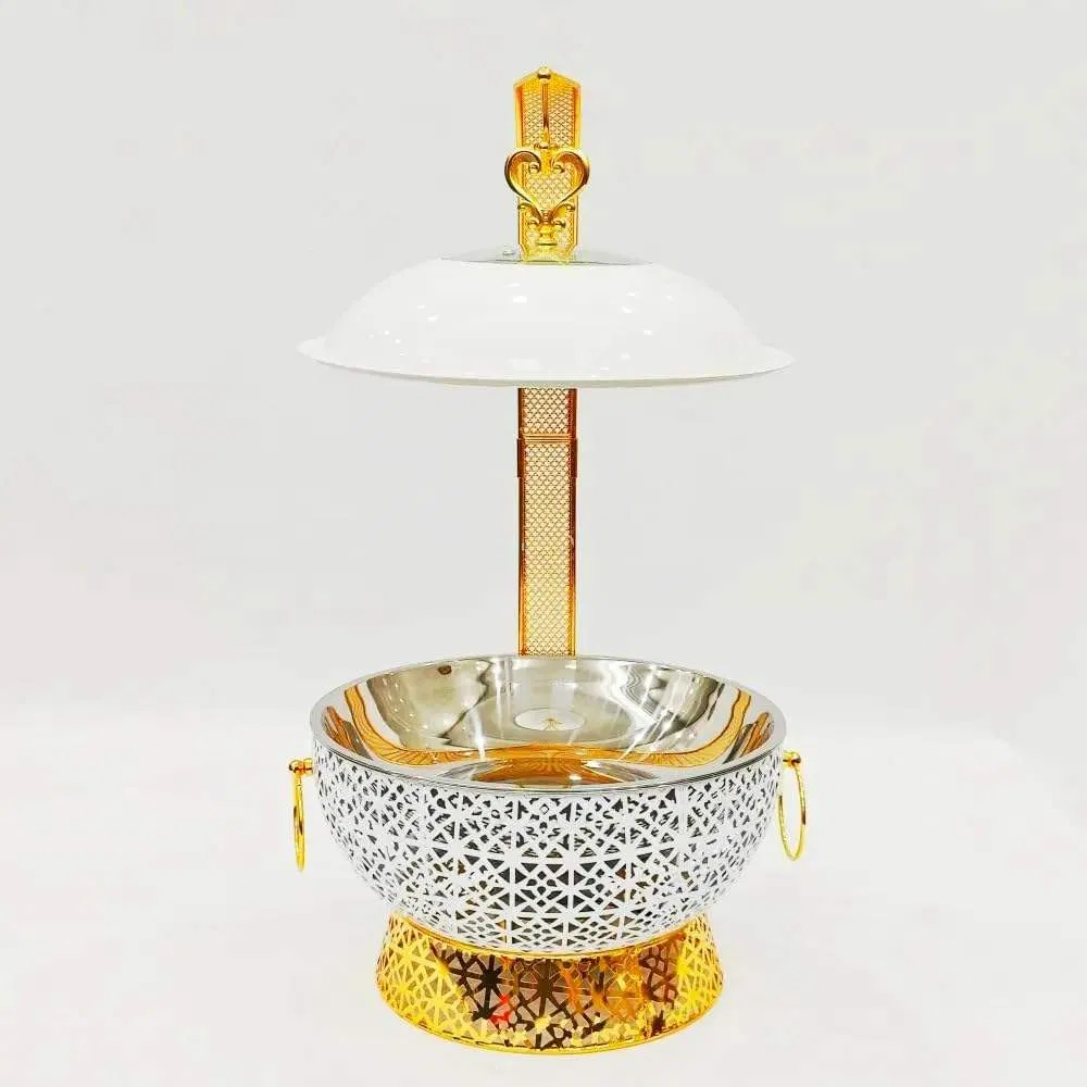 Big Size New Gold Plated Stainless Steel Buffet Stove Hotel Insulated Vegetable Stove