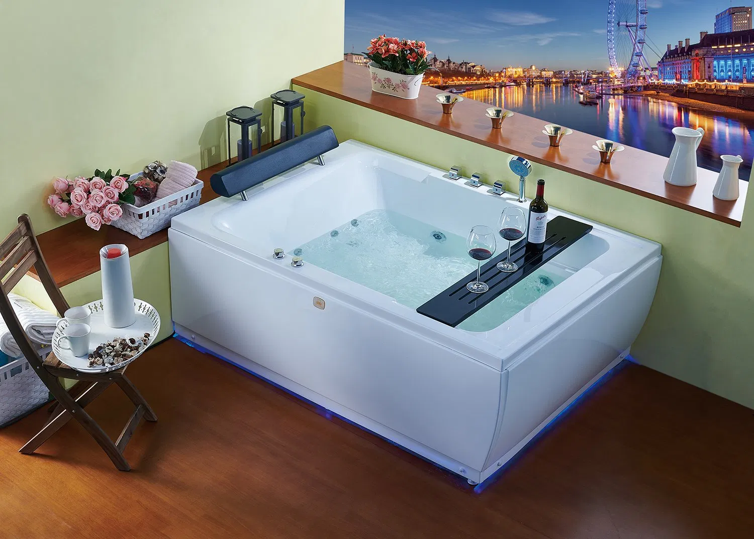 Contemporary Design Massage Bathtub with Whirlpool Features
