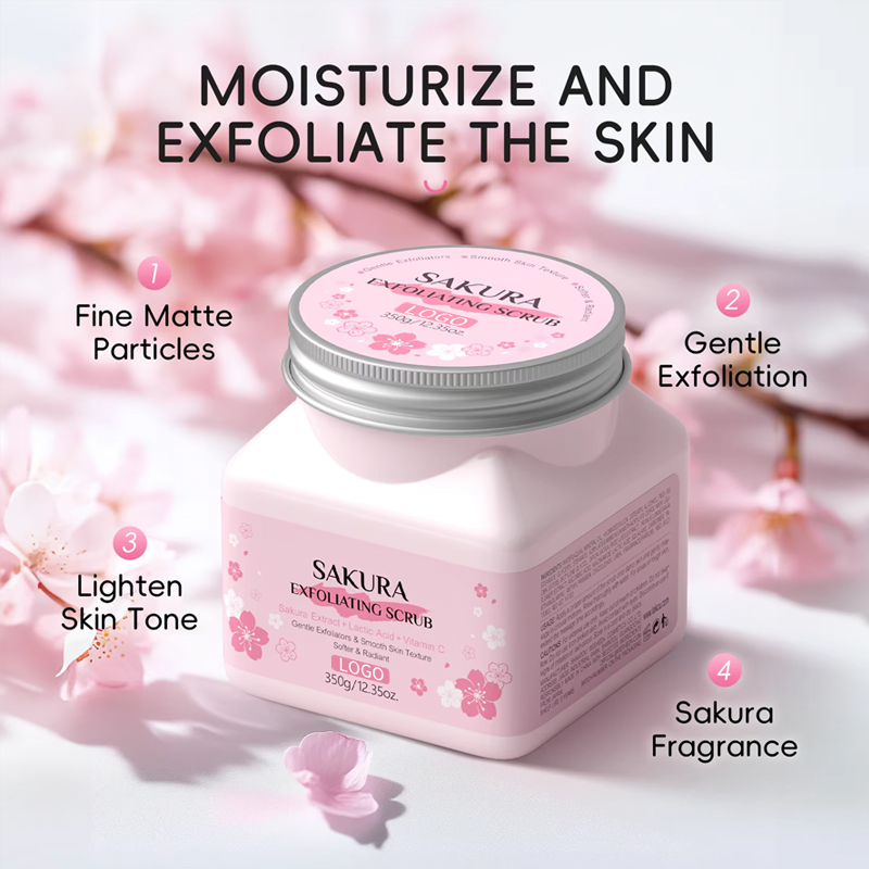 Ditong Face Gentle Cleansing Exfoliating Rough Skin Smooth Anti-Acne Lightening Exfoliator Sakura Facial Scrub