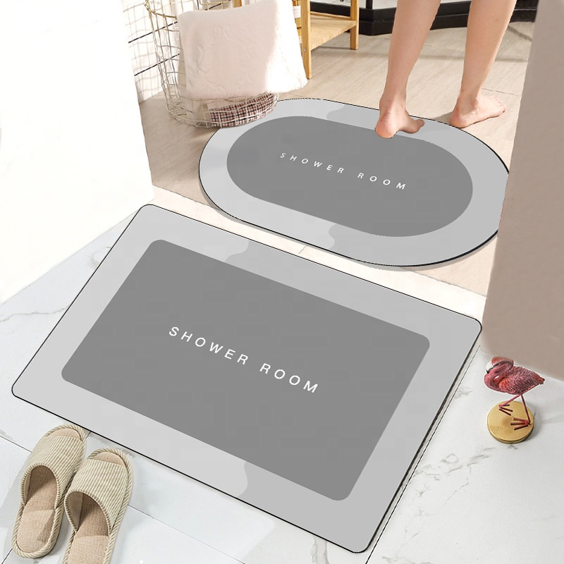 Quick Absorbent Water Diatomite Stone Bath Mat Instant Dry Custom Stone Bath Mat for Bathroom Non Slip