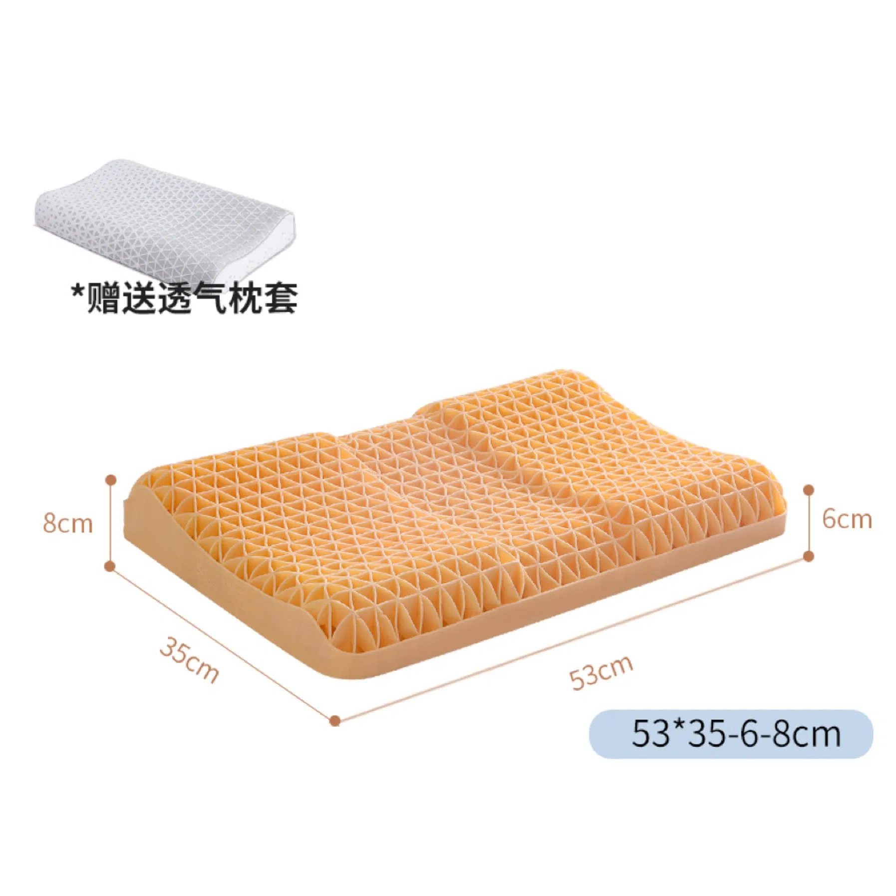 Wave 3D Shaped Plaid Foam Super Durable Breath Pillow Cool Gel Sleeping TPE Pillow