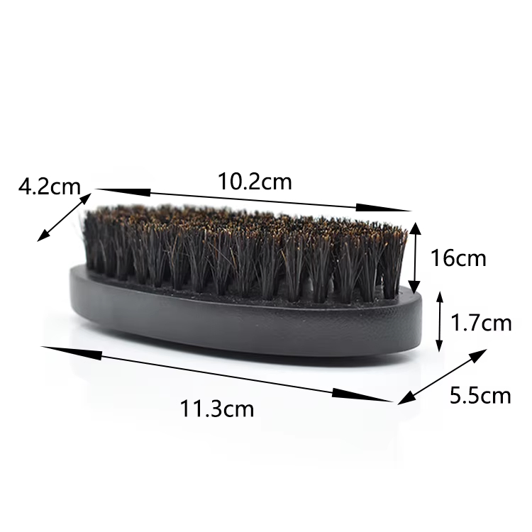 Private Label Custom Men Beard Grooming Kit Black Color Wooden Color Beard Comb Boar Bristle Hair Brush for Beard Care