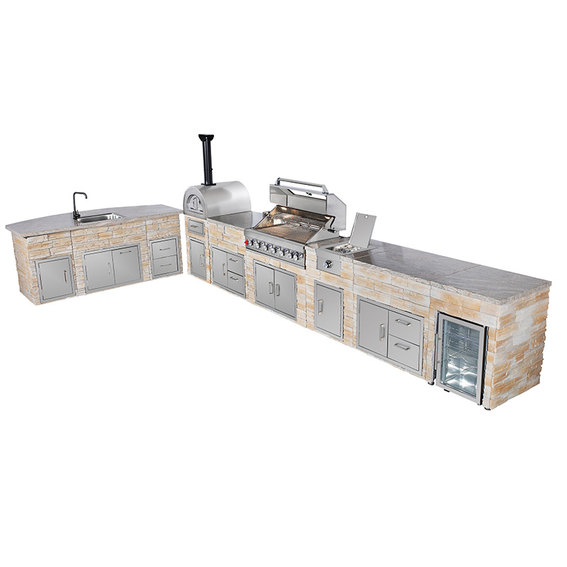 Premium Outdoor Cooking Station with Stainless Steel Grill Cabinet