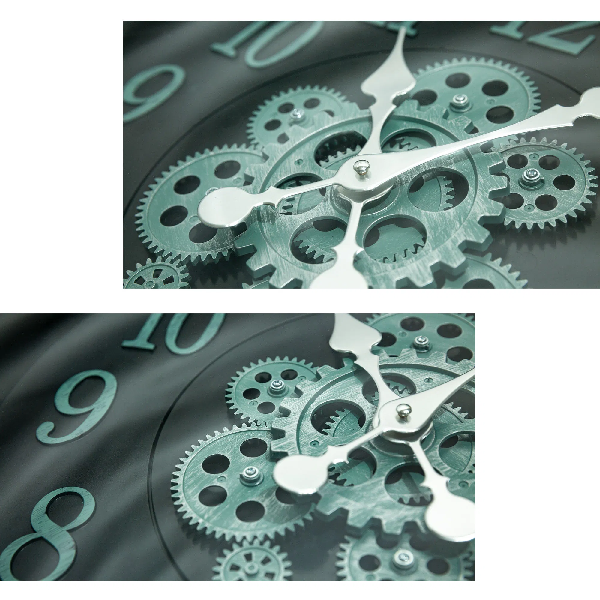 Vintage Gear Wall Clock Easy to Read Digital Design Luxury Customized Large Size Plastic Wall Decor