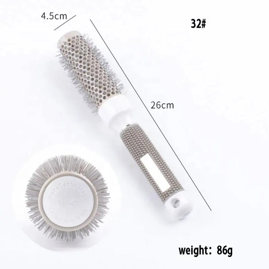 Salon Round Aluminum Tube Ceramic Barrel Comb Hairdressing Hair Brush