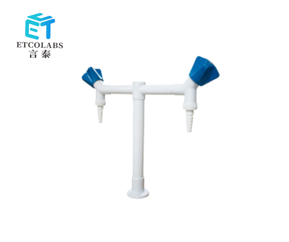 Лабораторный кран двойной с насадкой для газа и вакуума