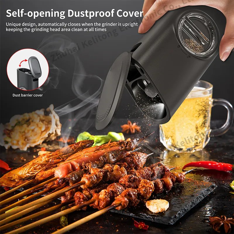 Gravity USB Ceramic Electric Salt and Pepper Mills Set Herb Grinder for Smoke