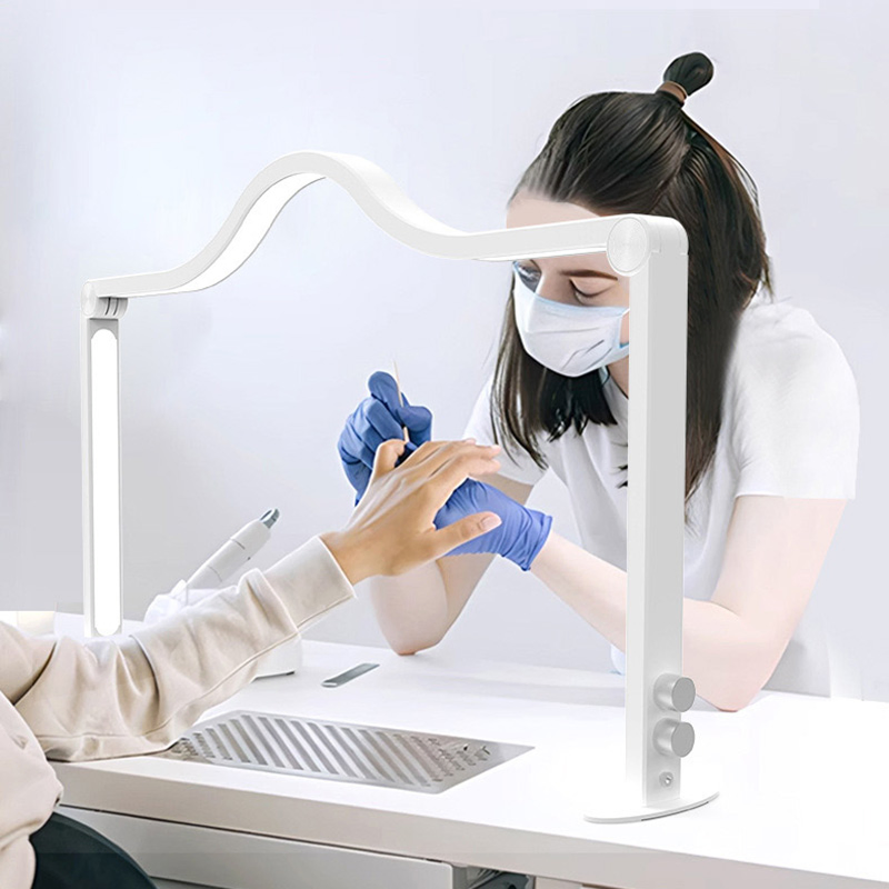 Beauty Light LED Desk Lamp Half Moon Eyelash Ring Light Foldable Desktop Cloud Lamp Nail Table Lamp