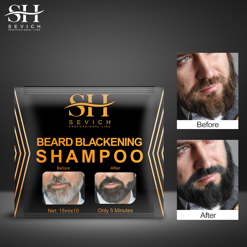 Natural Beard Hair Beard Black Dye Shampoo Permanent Dye Shampoo Covering Gray Beard