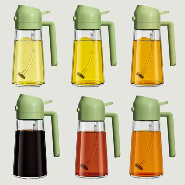 Hot Sale 16oz/470ml 2 in 1 High Capacity Oil Sprayer Bottle for Cooking Spray and Pour Dual Useoil Sprayer Bottle for Kitchen