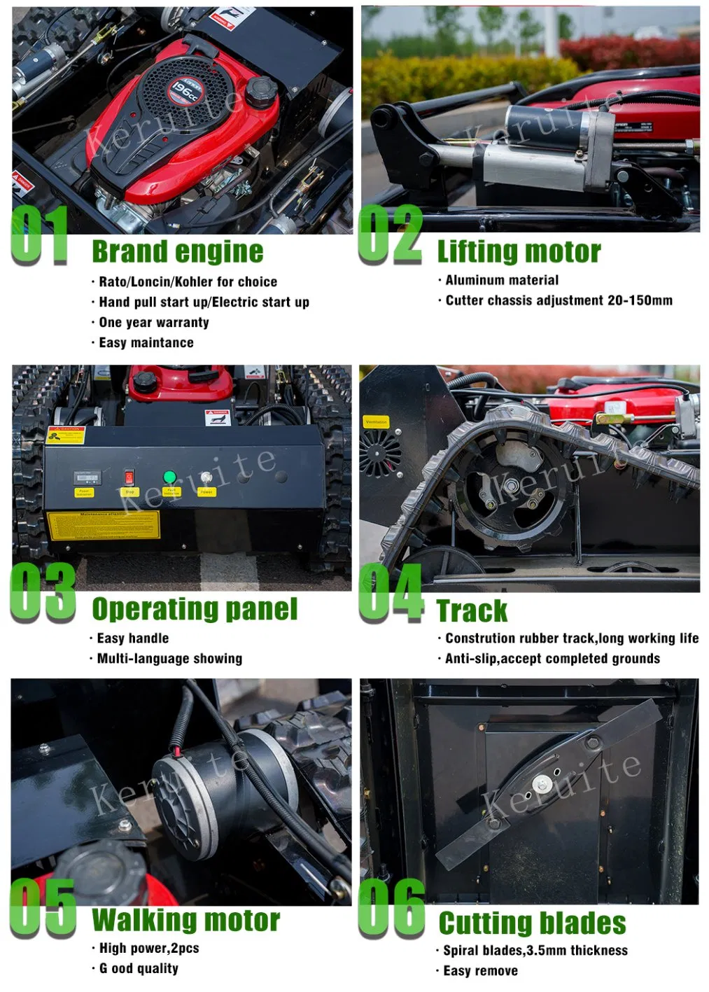 Гусеничная газонокосилка с бензиновым двигателем и пультом ДУ