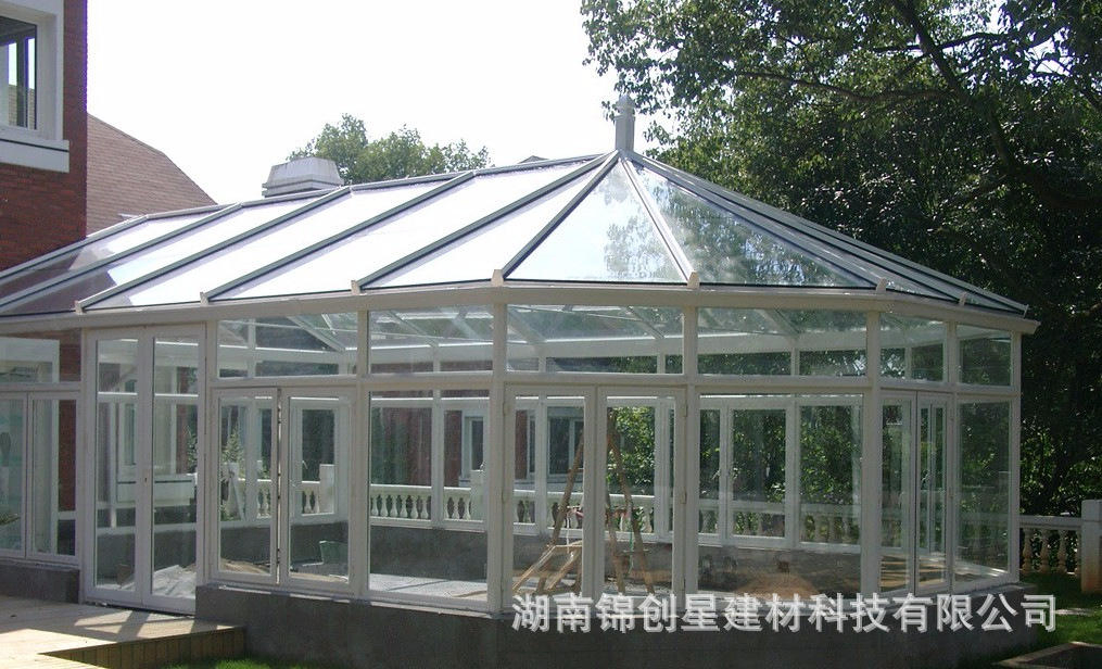 Design China Wholesale Double Glass Greenhouse Solarium Aluminium Sunroom Garden Veranda Sunrooms Glass Houses Glass Roof
