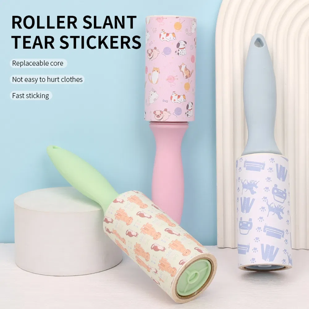 Reusable Pet Hair Roller Animal Fur Removal Tool Tear Paper Refill Pet Fur Remover Lint Roller for Clothes Furniture