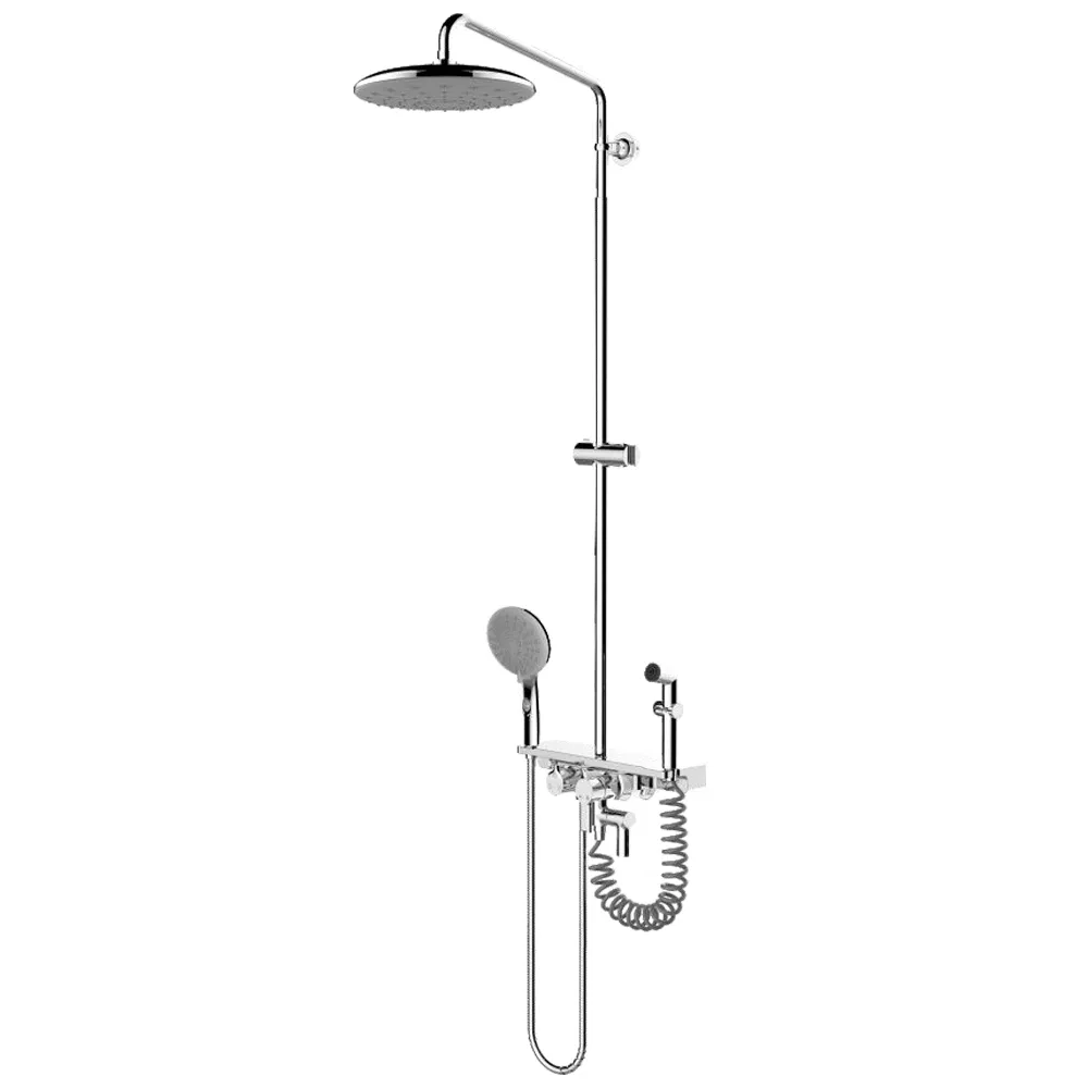 Chrome Color Bath Set Unit Thermostatic Faucet Bathroom Shower