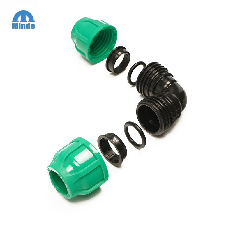 High-Pressure PP Compression Elbow Fittings for OEM Applications