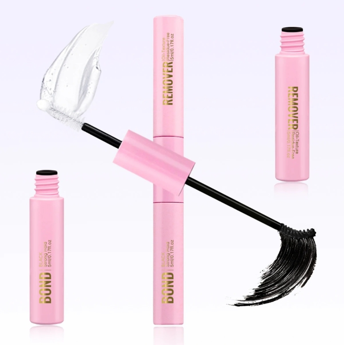Double-Headed Segment Eyelash Glue Bond Remover, Eyelash Extension Glue Remover and Makeup Remover Liquid