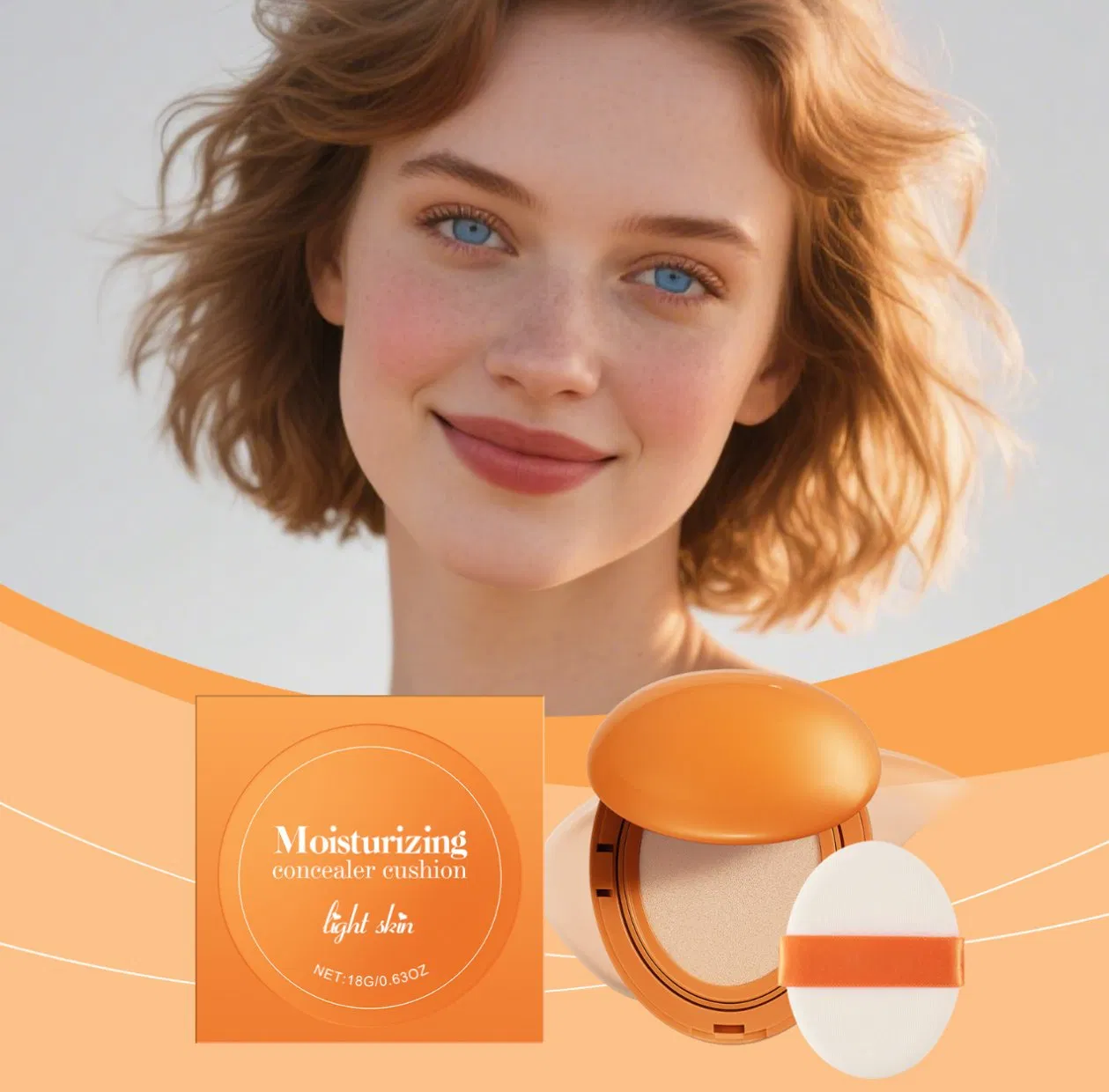 All-Day Wear Cushion Foundation - Waterproof Sweat-Resistant Oil Control & Concealer for Lasting Matte Finish Air Cushion Powder Moisturizing Concealer Cushion