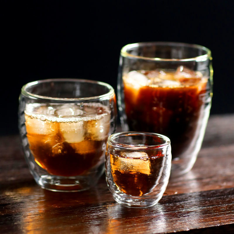 Double Wall Glass Cup with Wave Shape Mini Tea Cup