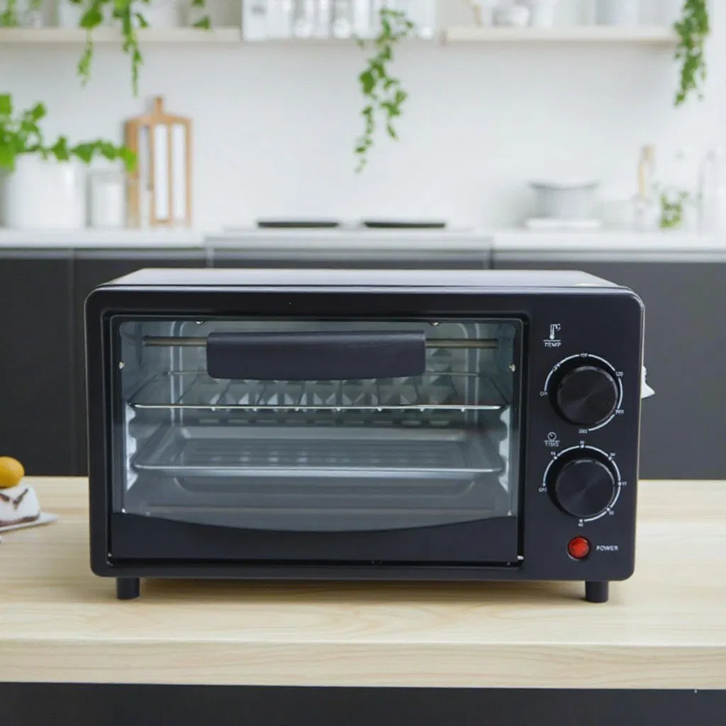 Electric Countertop Oven with Temperature Control, No Timer Viewing Window, Even Heating and Household