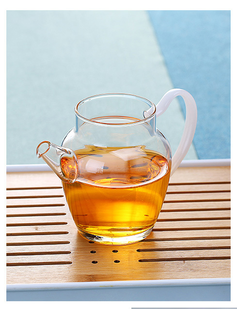 Стеклянный чайник 200 мл, ручная работа, жаропрочное стекло