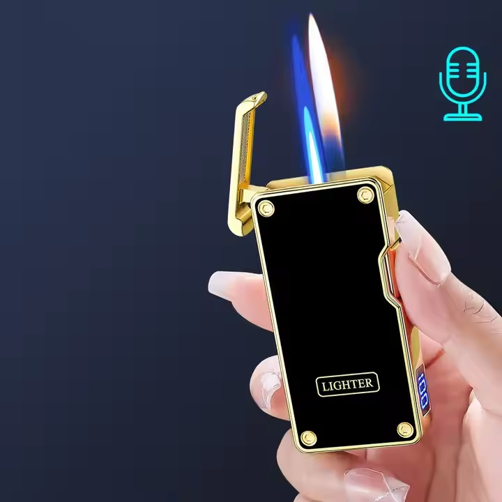 Cigar Color Shell Customized Voice Control Gravity Sensor Lift Metal Lighter