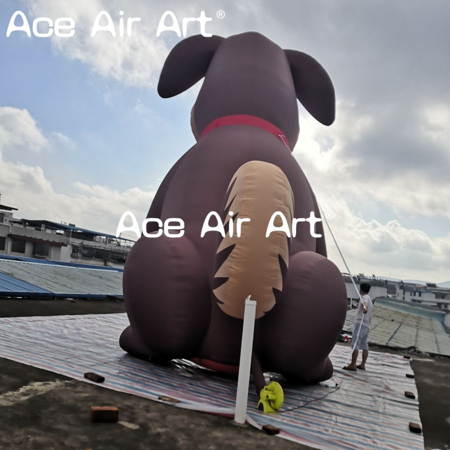 Outdoor Cute Giant Inflatable Dog with LED Light Inflatable Cartoon Model for Pet Shop Advertising Promotion Decoration