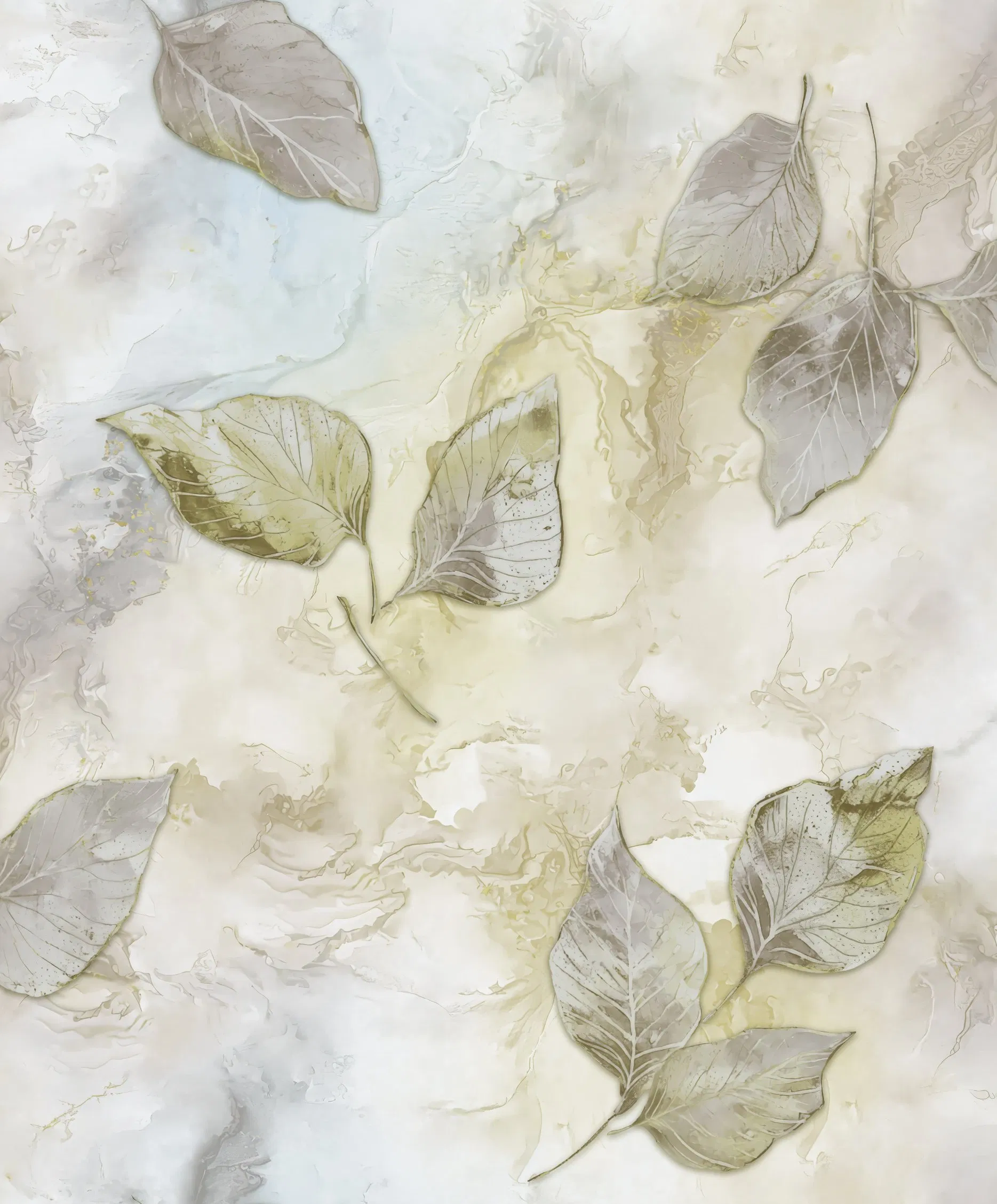 2026 Hot Sale Wall Paper Blue Grey Base Embossed Classic Italian Style Leaf Pattern Wallpaper for Bedroom Living Room Hotel Office Shop