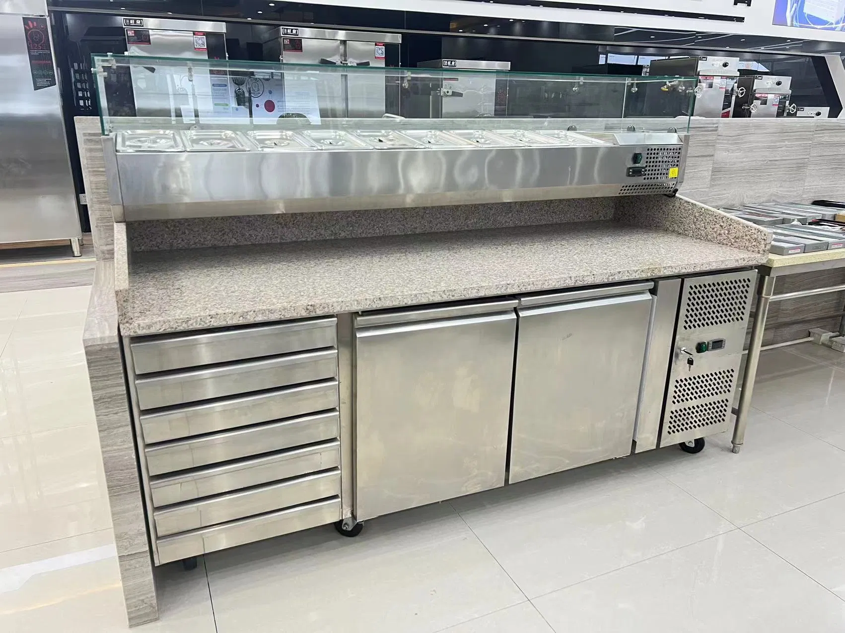 Vxr Cold Salad Cabinet Pizza Cabinet Commercial Kitchen Equipment