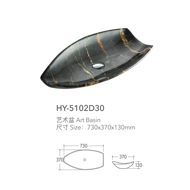 Counter Top Irregular Shape Luxury Modern Art Face Boat Hand Wash Basin Ceramic Black Vessel Sink Irregular Bathroom Sinks