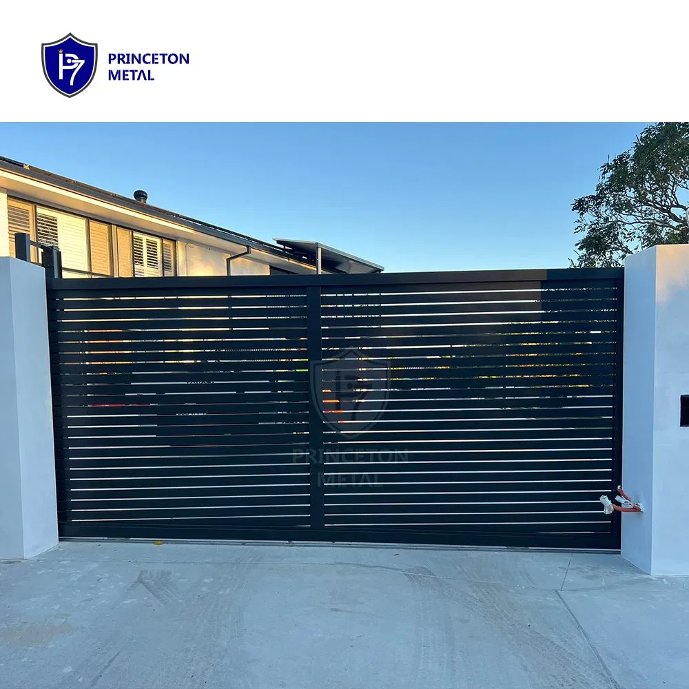 Factory Direct Modern Designs Automatic Aluminum Powder Coated Driveway Sliding Fence Gate System