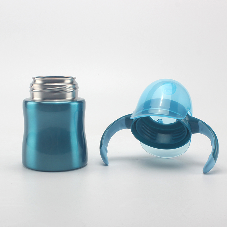 Anti-Colic Stainless Steel Feeding Bottle for Newborns with 2 in 1 Lid