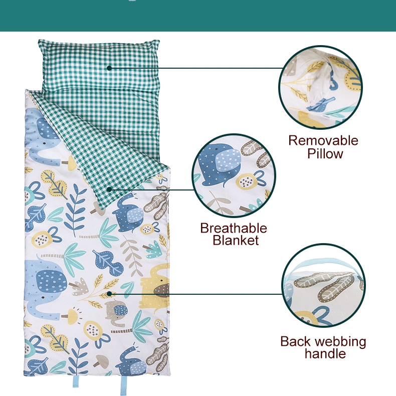 Toddler Nap Mat with Pillow and Blanket for Daycare