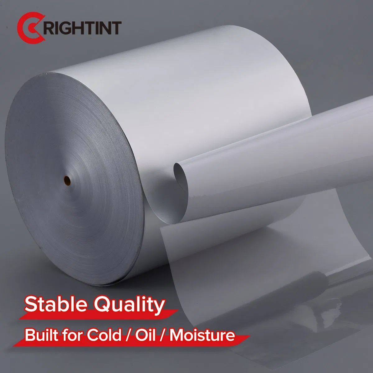 Matte Silver PET Jumbo Roll Sticker Material for Private Label Electronics