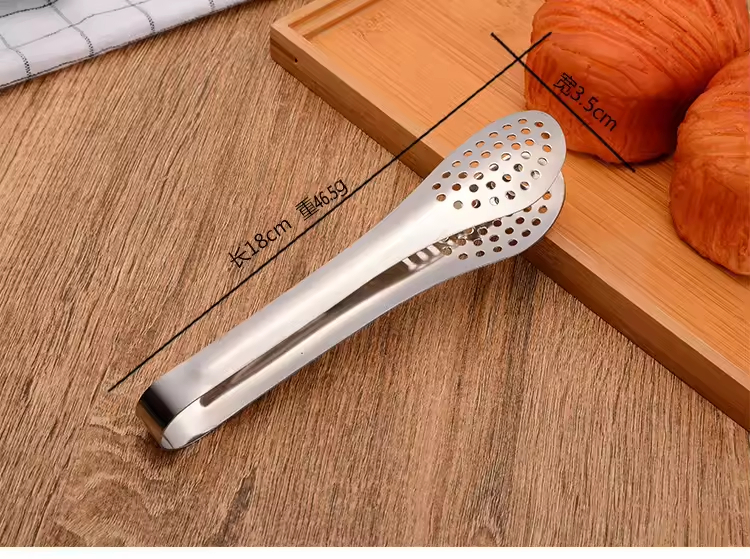 Anti Heat Bread Clip Kitchen Bakery Food Bread Thongs BBQ Tools Accessories Stainless Steel Food Tongs Cooking