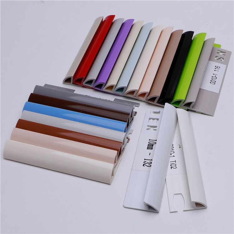 Niu Yuan Good Quality 10mm Plain Cream Round Edge PVC Tile Trim