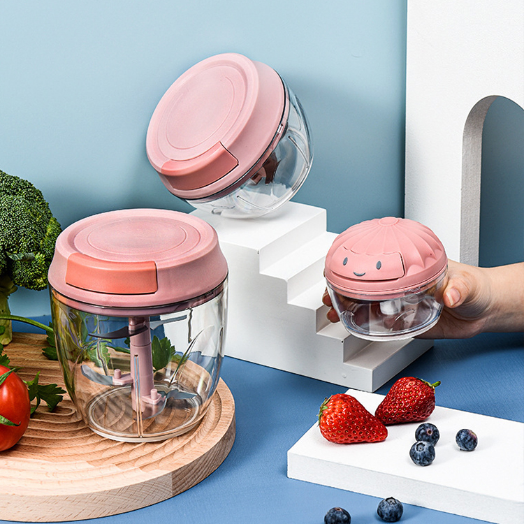 Customized Logo Mini Hand Pullcord Chopper Manual Food Processor Quick Pull Chopper for Vegetable Garlic Pepper