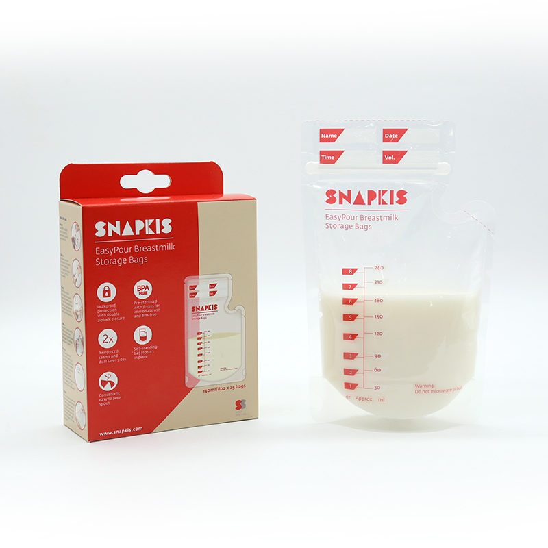 Spout Breast Milk Storage Bag Pouch Used with Pump and Adapters