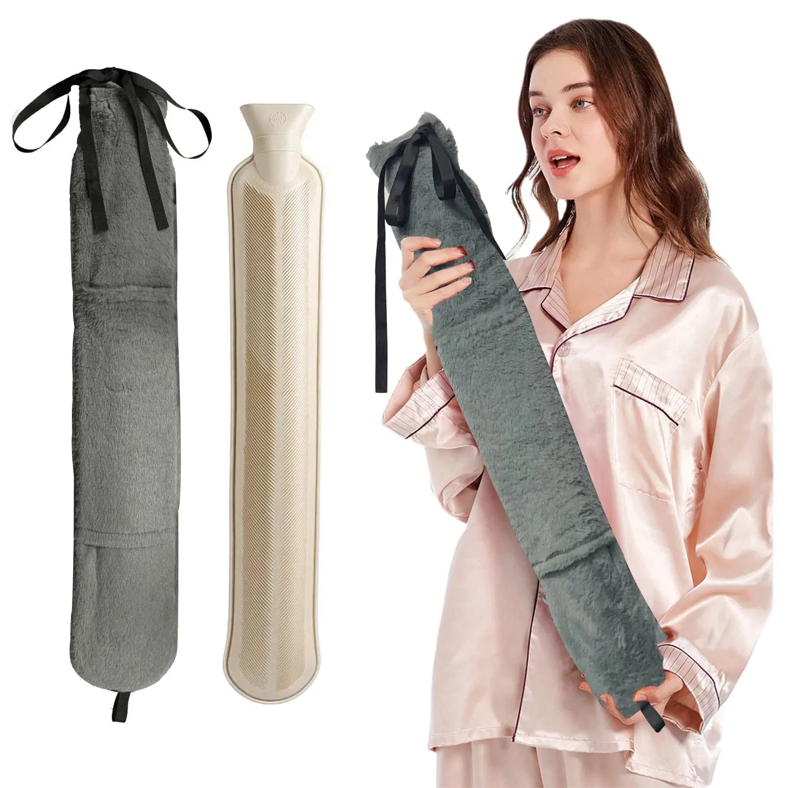 Rubber Hand Warmers with Plush Cover Hot Water Bottle Bag