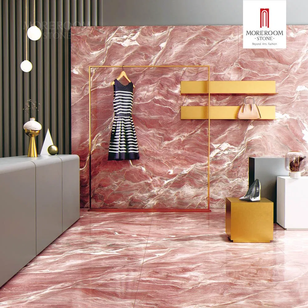 Red Mansions Artificial Marble Slab Sintered Stone Wall Panel for Commercial Building