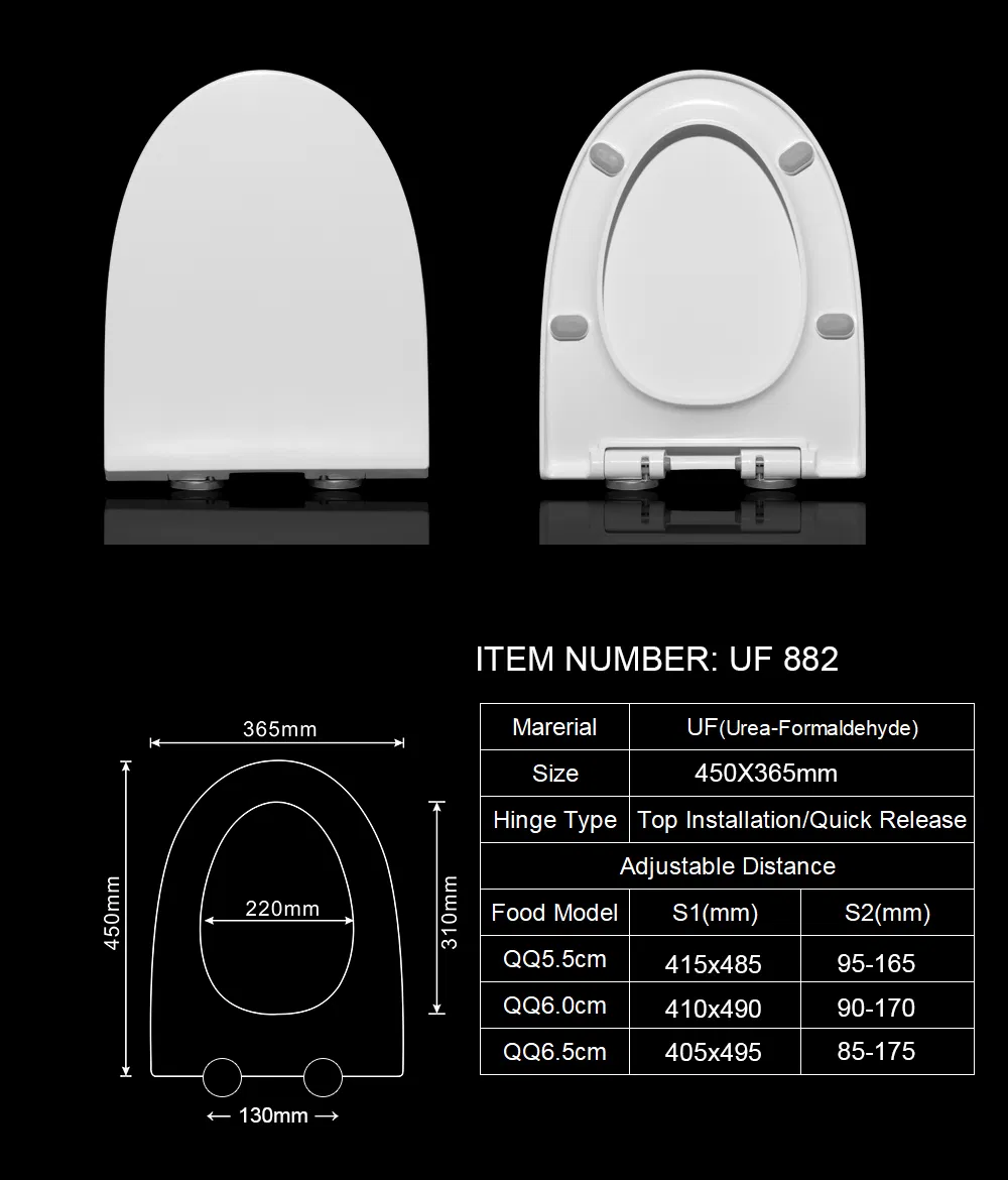 UF Slow-Down Close Toilet Seat Bathroom Cover