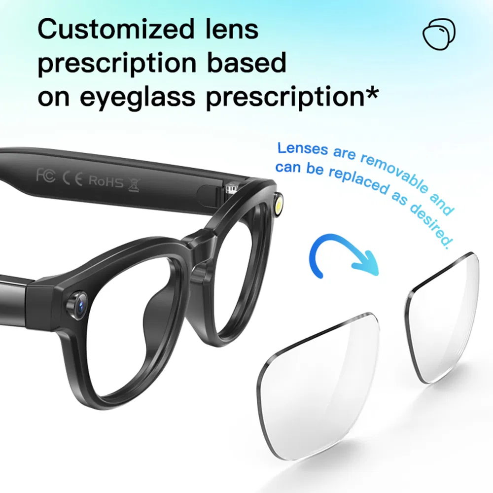 Умные очки Q8 Ai Translator с камерой 8МП и Bluetooth